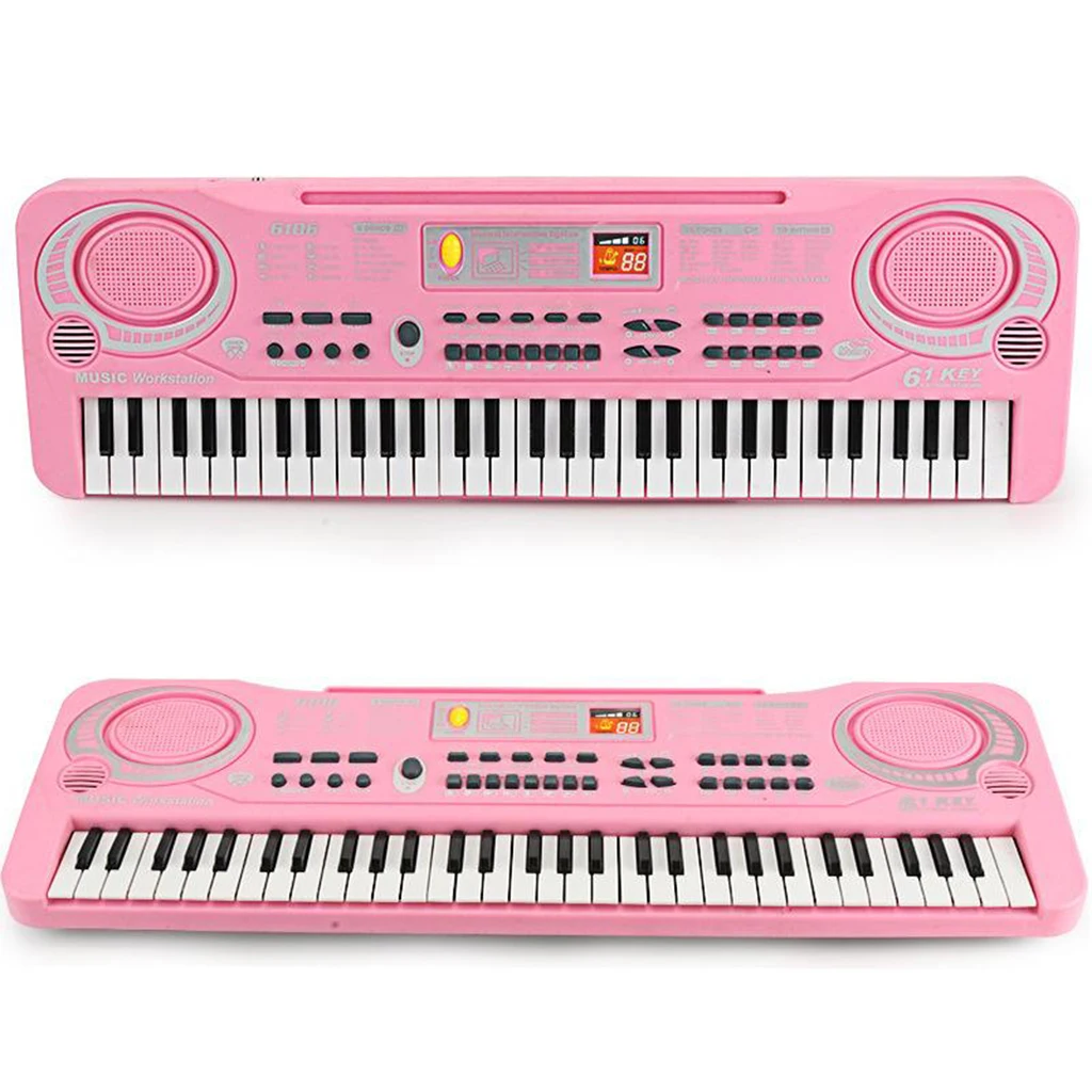 61 Keys Digital Electronic Keyboard Piano with Microphone Musical Instrument Educational Electronic Organ Microphone Girl 4-9