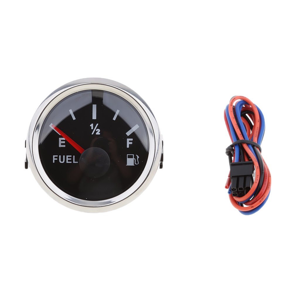 2 inch 52mm Marine Dash Mounted Fuel Lever Gauge - E-1/2-F Indicating Range (0 to 190ohm)