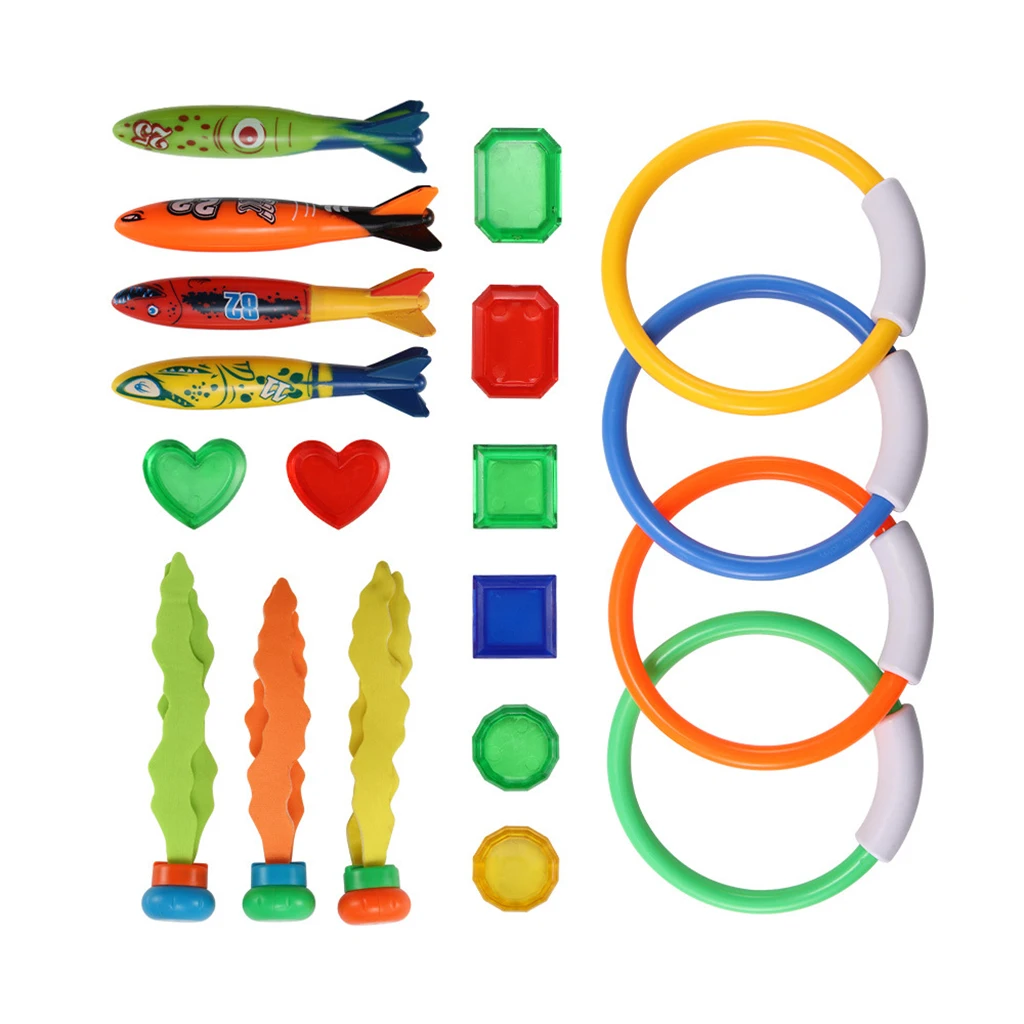 19pcs Kids Diving Toys Set Kids Underwater Toys for Swimming Pool Parties