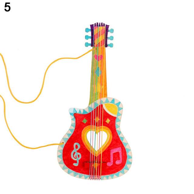 Christmas toys for girls 8-10 Handmade Diy White Embryo Wooden Small Guitar  Children's Material Kit For Making Painting Homemade Musical Instruments