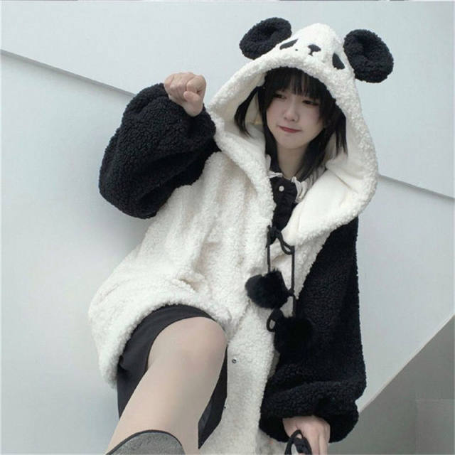 Hoodie Sweatshirt Kawaii Panda Panda Sweater For Girls Hoodies Women Autumn  Winter Cute Panda Students College