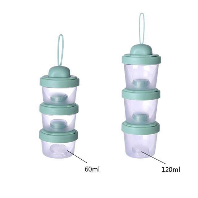 Baby Formula Dispenser On The Go, Portable Milk Powder Formula Dispenser,  Formula Containers for Travel, BPA Free,Green