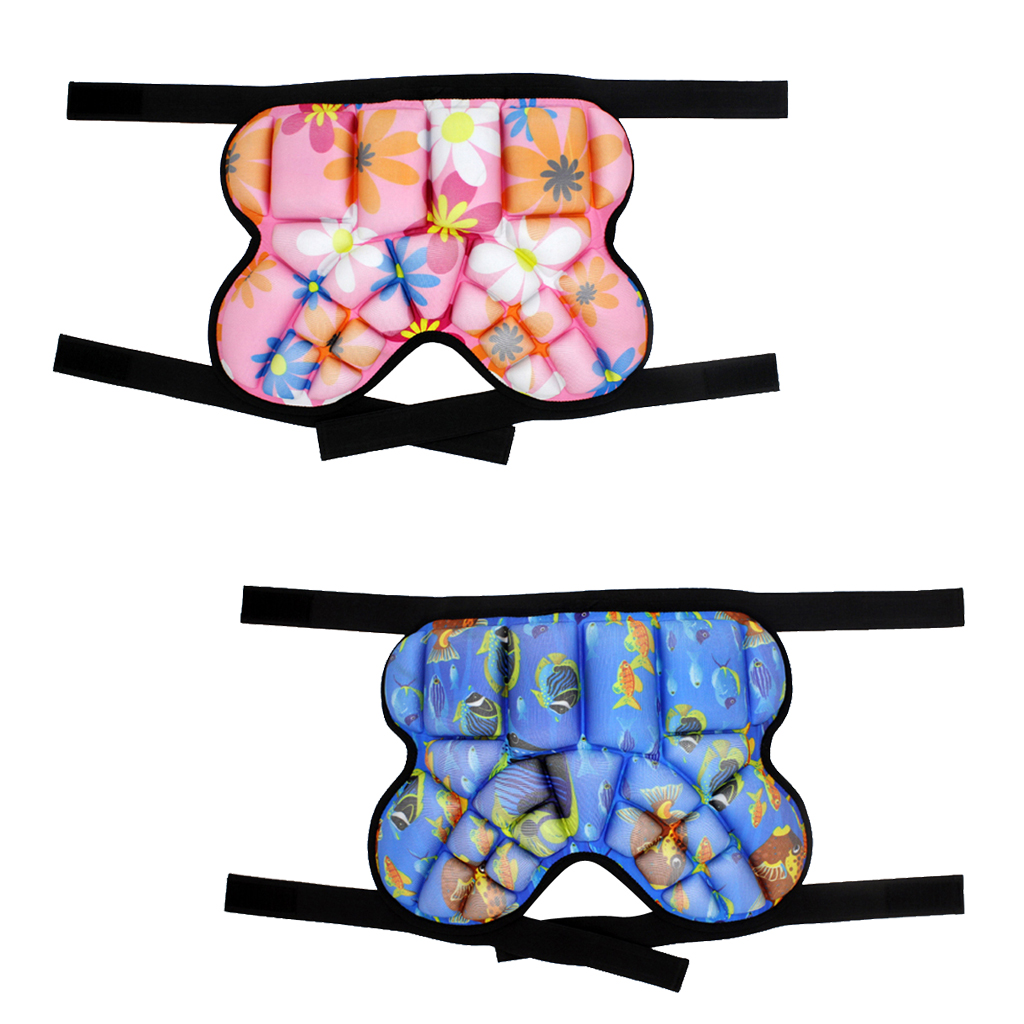 Kids Children Soft Hip Pad  Protector Protective Gear for Skiing Roller Skating Snow Boarding Cycling Outdoor Sports Pink Blue