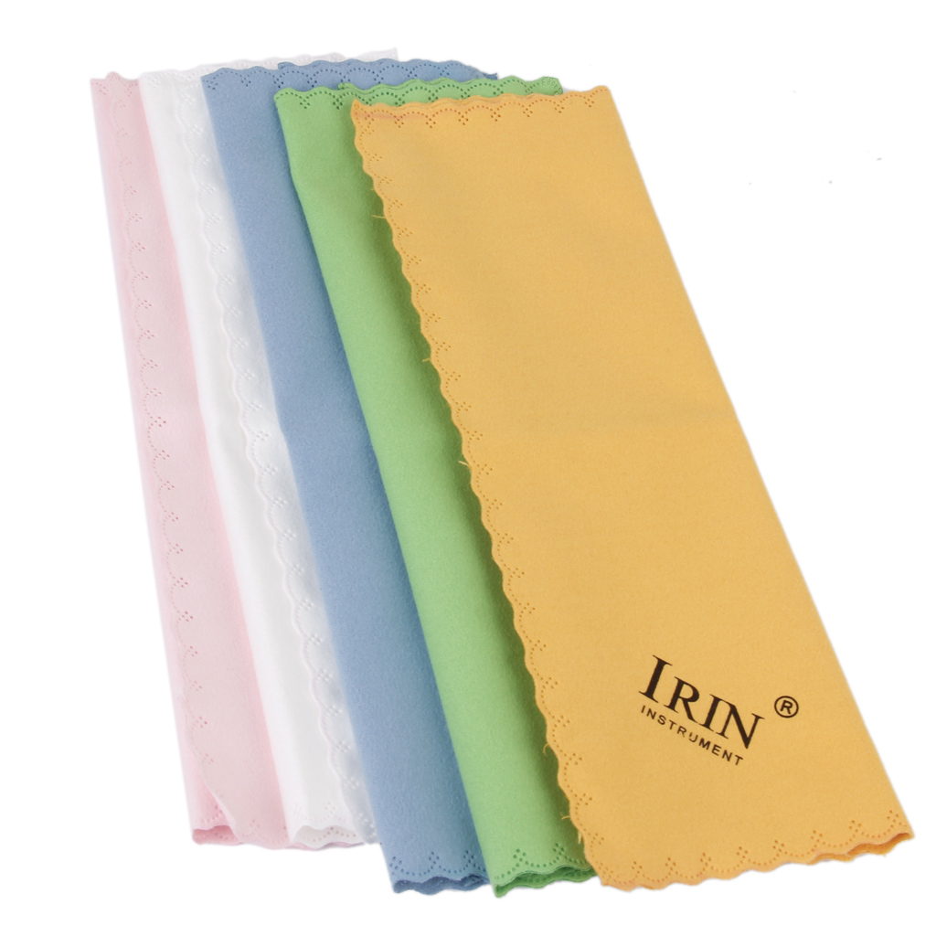 5 Mix Color Soft Microfiber Cleaning Polisher Cloth For Guitar Violin Piano