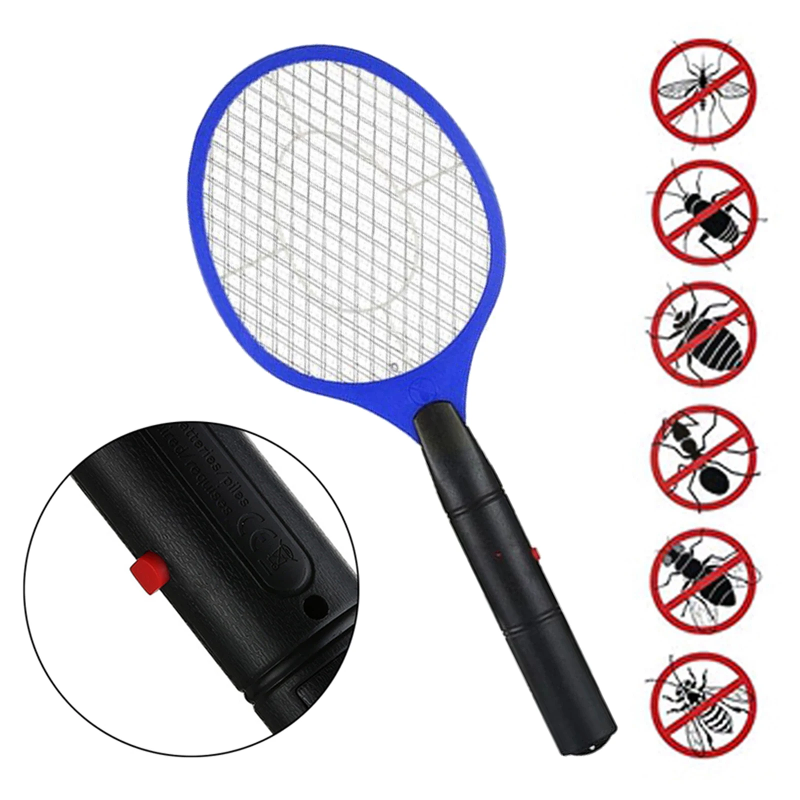 Electric Fly Insect Racket Zapper Reject Killer Swatter Bug Anti Mosquito Wasp 