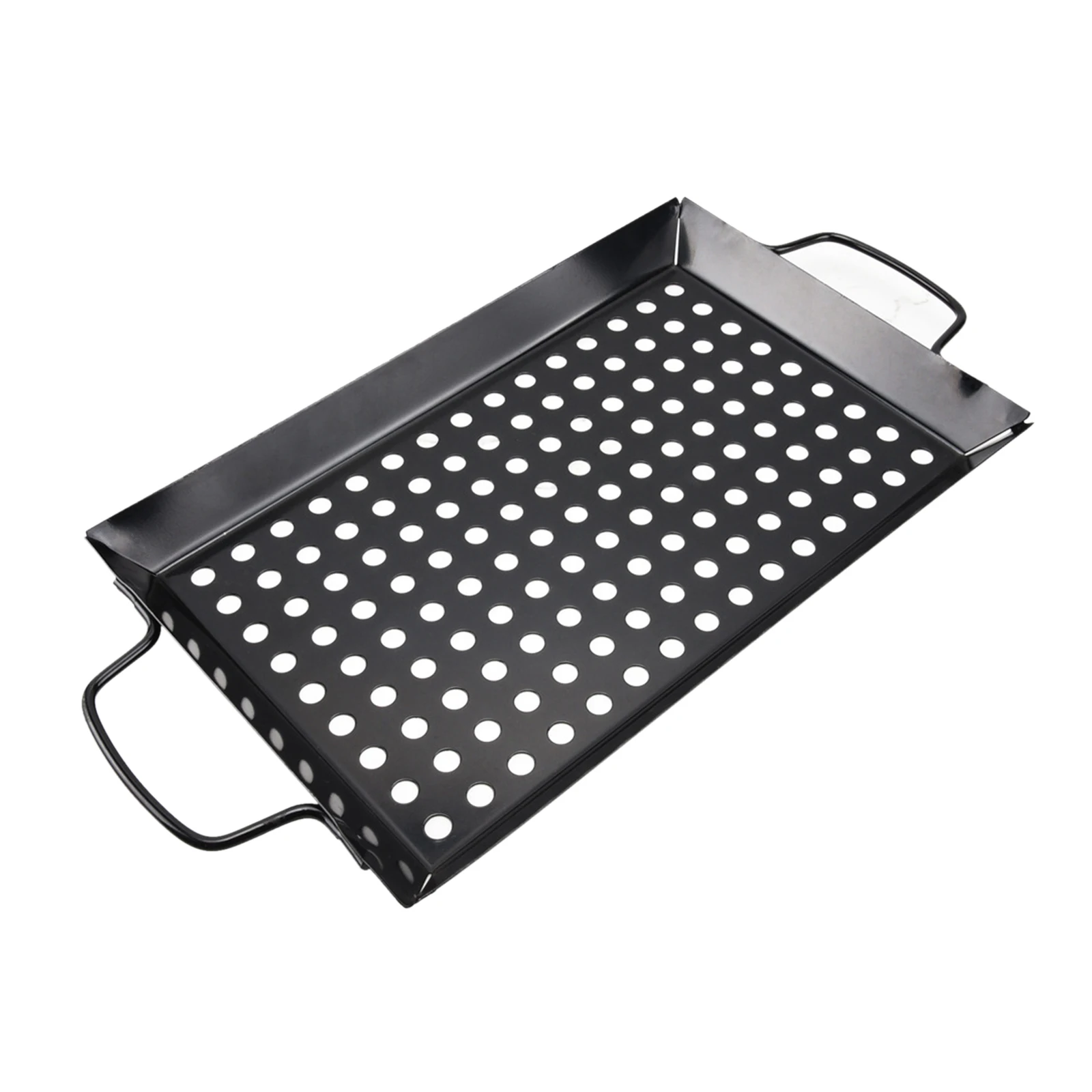 Large BBQ Tray Metal Barbecue Wok Pan Black Meat Vegetable Grill Tray