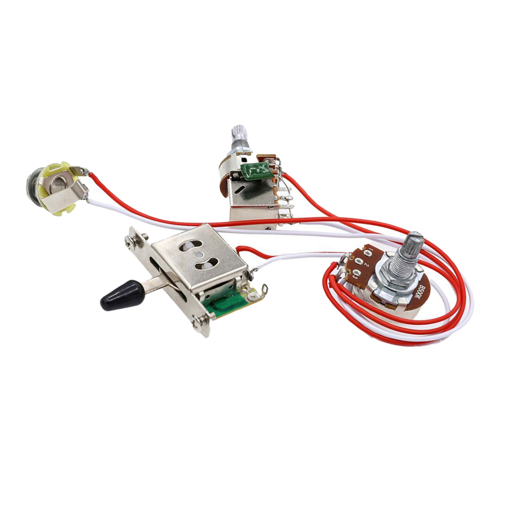 Electric Guitar Wiring Harness Prewired Kit for Electric Guitar Parts 3 Way Toggle Switch 500K Pots 1T1V