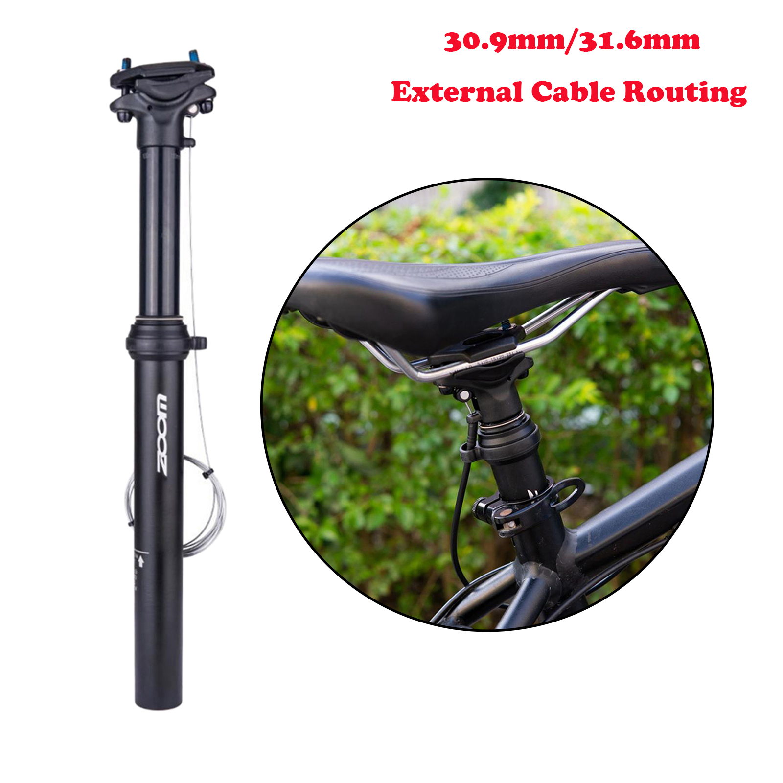 Lightweight Bike Remote Control Seatpost Dropper Seat Post External Cable Routed Bicycle Refit Saddle Tube