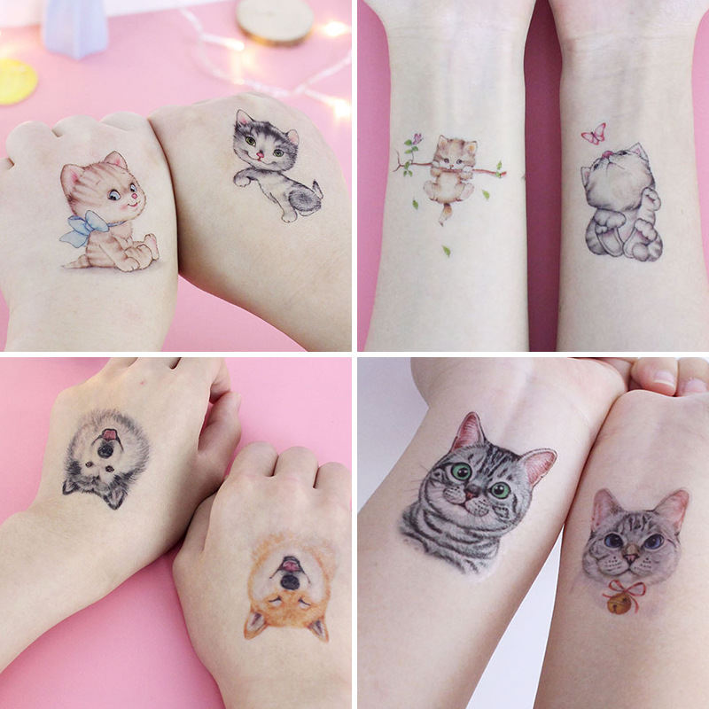 Best of Cartoon Cat And Dog Face Stickers Tattoo Stickers Waterproof Girl / Child Cute Makeup Stickers Small Tattoo Pet Temporary Tattoos Reviews & Tips