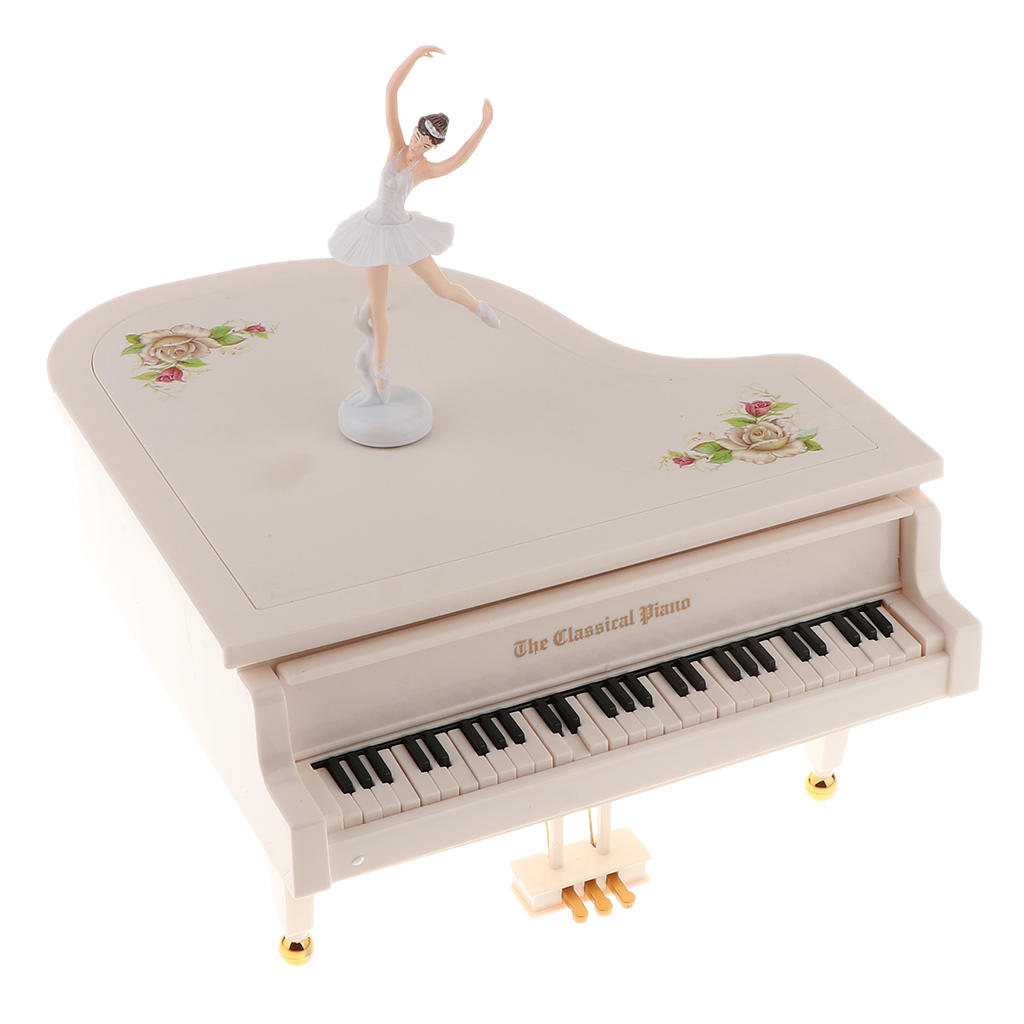 Stylish Piano & Ballet Girl Model Music Box , Resin Auto Play Music Box- Built -in 6 pieces Classic Music