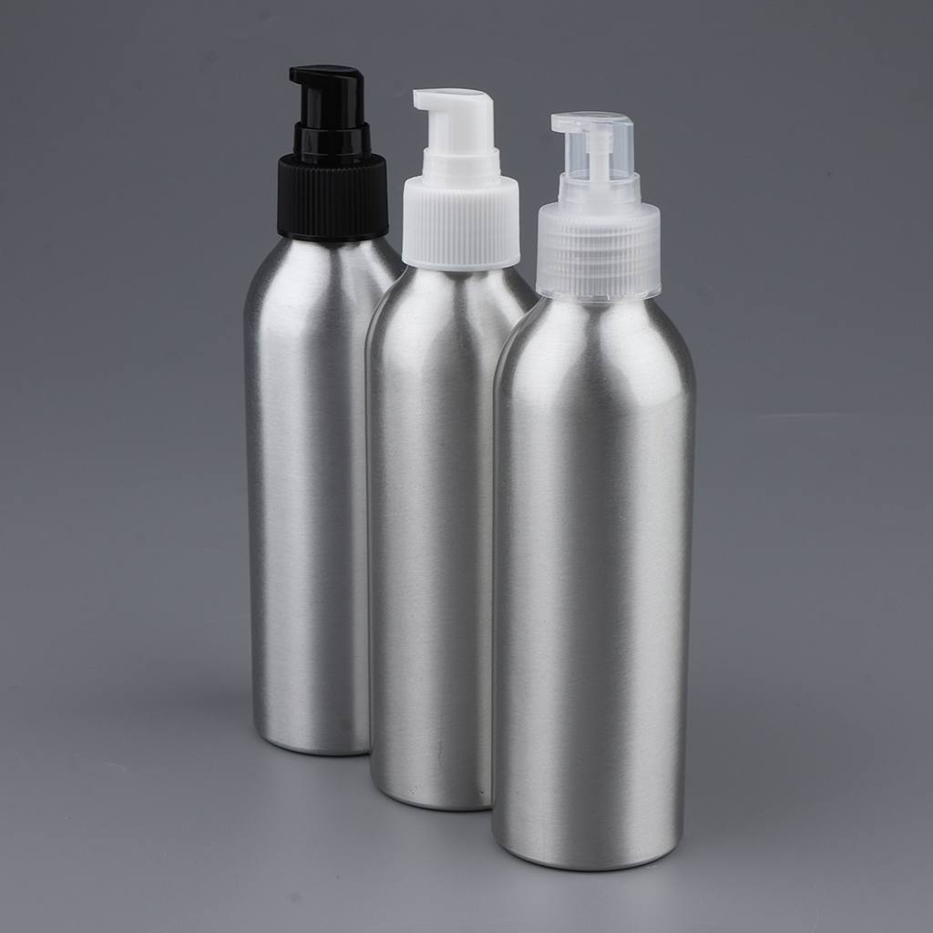 2Pcs Empty Airless Lotion Cream Pump Aluminum Container Cosmetic Bottle Dispenser Travel Containers - 150ml