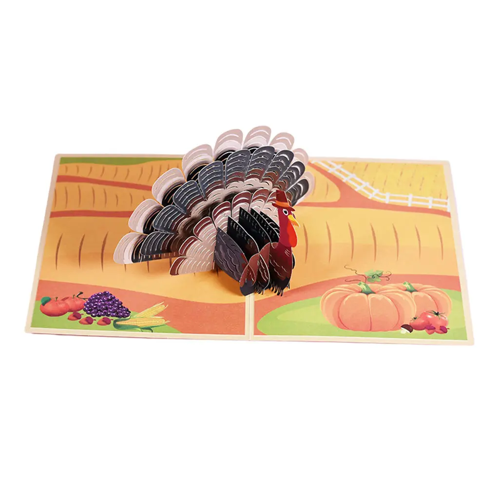 3D Popup Turkey Cards Christmas Cards Thanksgiving Day Invitation Gifts Thank You Card Anniversary Gifts Postcard