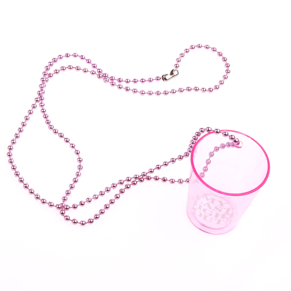 New Hot Sakl Bachelor Hen Night Party Girls Night Out Shot Plastic Cup On Bead Necklace Chain Party Supplies Decoration Gift