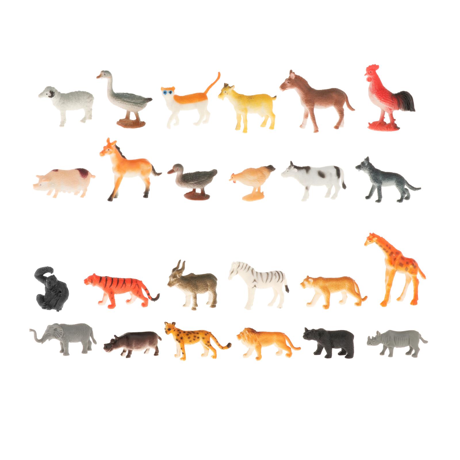 Montessori Wildlife Animal Match Cards and Figurines, Matching Game Learning Toy, Language Materials
