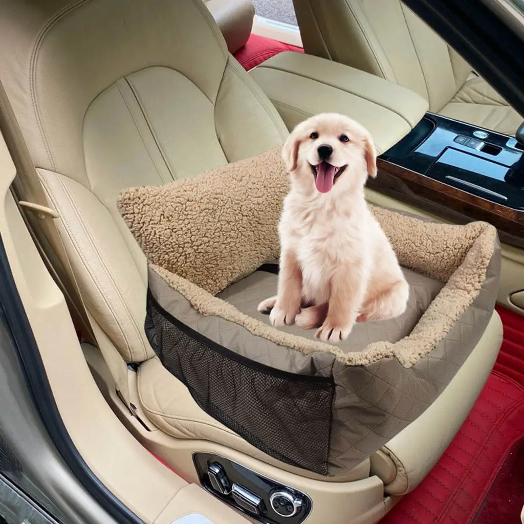 Portable Pet Car Seat with Strap Carrier Bag Secure Safety Console Booster Seat for Small Animal Traveling SUV Dogs Cat