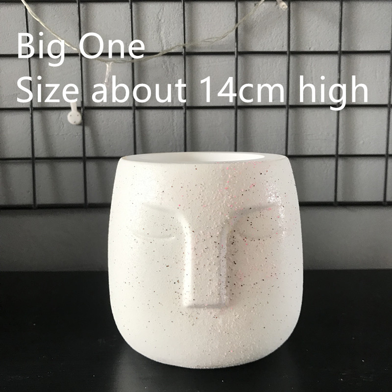 3D Resin Craft DIY Clay Human Face Cement Silicone Planter Mould Big Decorating Vase Making Concrete Flower Pot Molds
