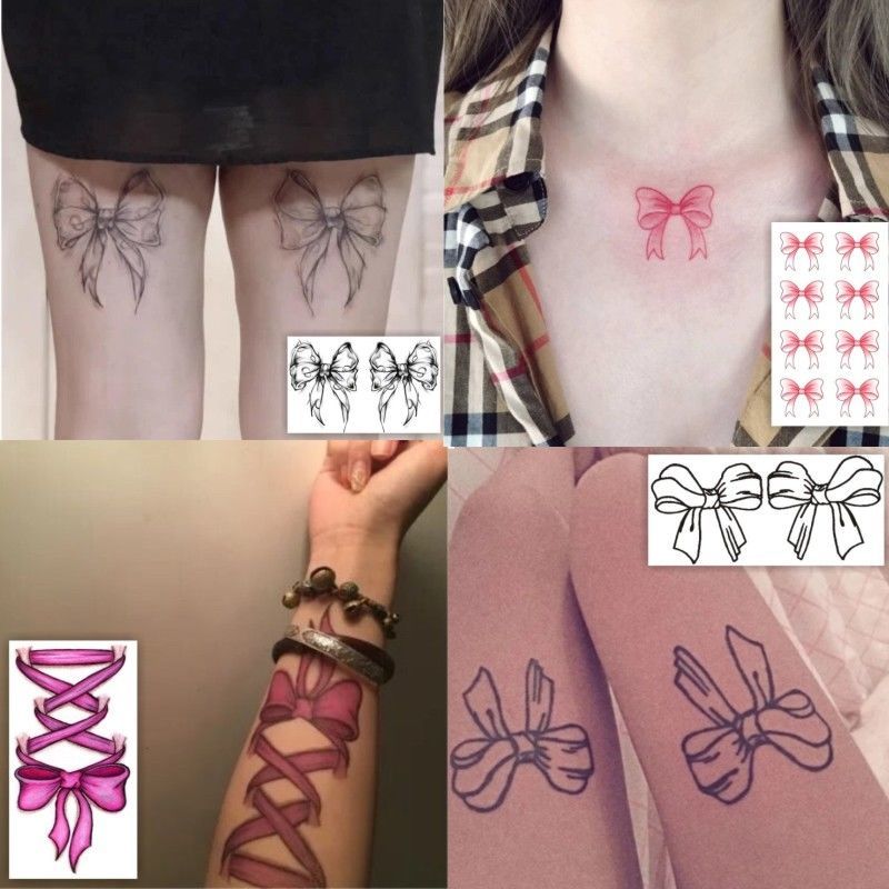 Best of Dark Line Butterfly Cartoon Tattoo Stickers Cute Bow Sexy Tattoos For Women Fake Arm Shoulder Thigh Body Art Temporary Tattoos Reviews & Tips