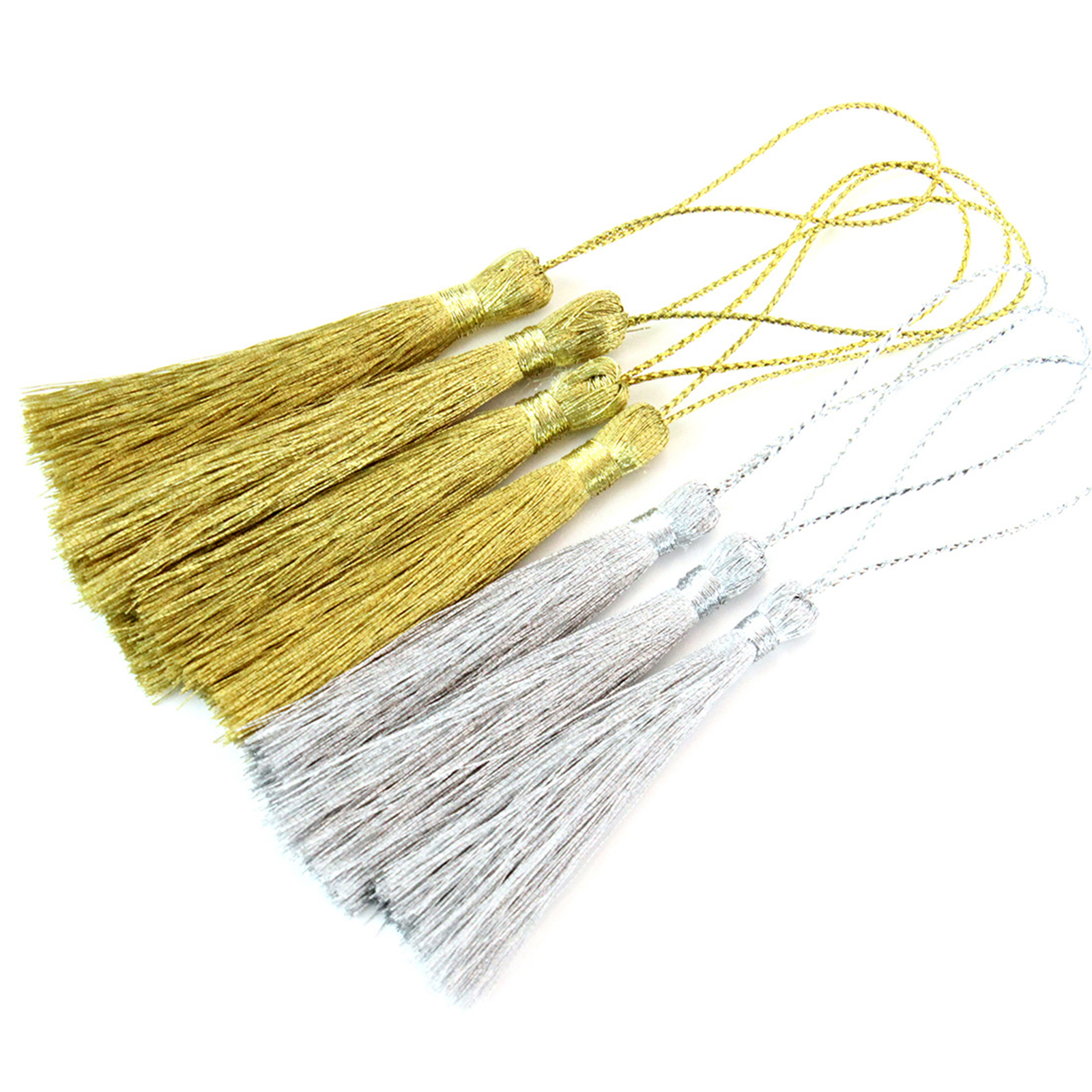 30pcs 10cm Silky Floss Bookmark Tassels Cord Loop Small Chinese Knot for Jewelry Making Souvenir Bookmarks DIY Craft Accessory