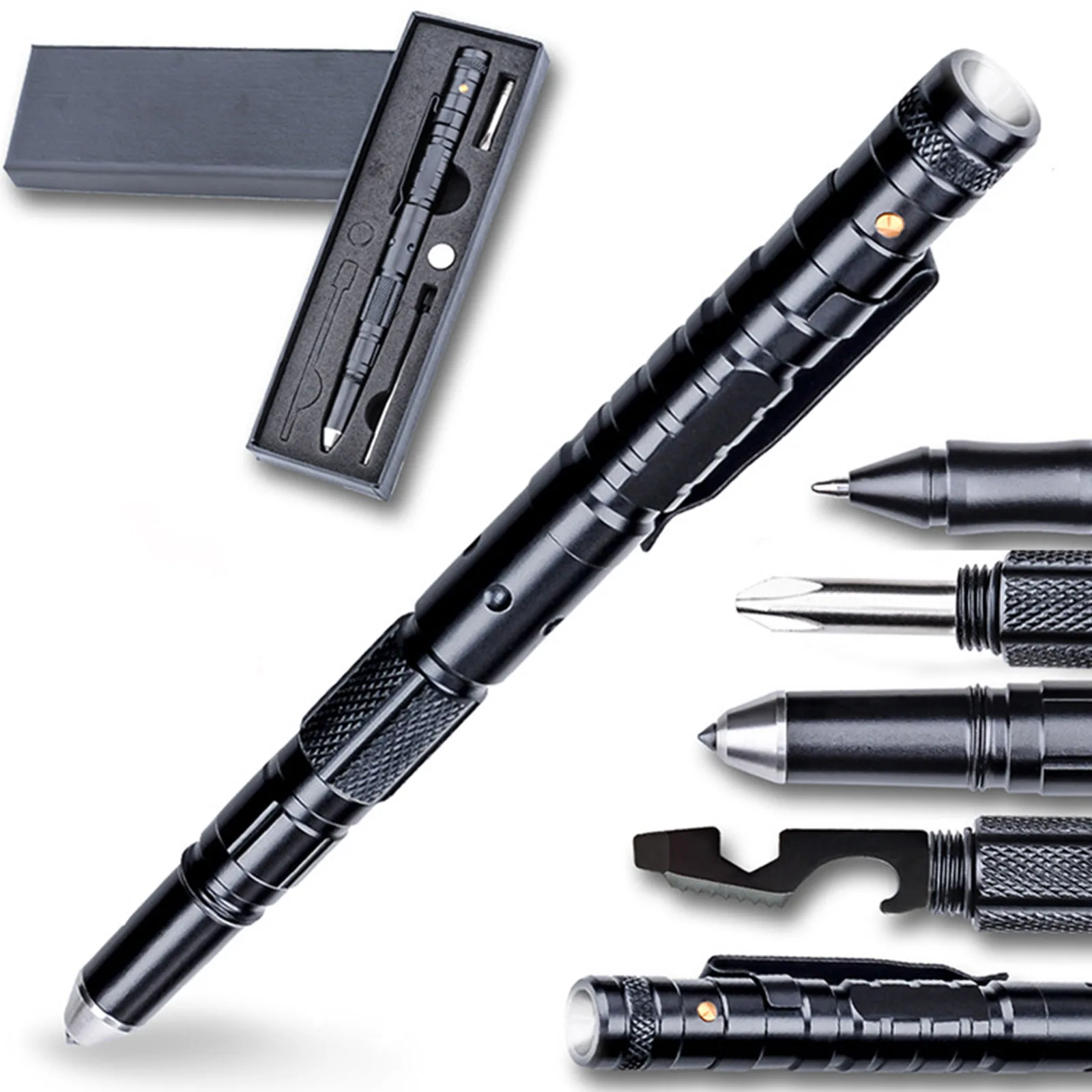 10 in 1 LED Flashlight, Tactical Pen Light with Super Bright Pen Flash Light Torch, Compact Survival Multi-Tools Emergency Gear
