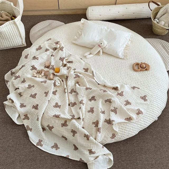 Baby 2 strati garza Swaddle avvolto mussola coperta moda orso stampa  primavera estate trapunta con aria condizionata coprigambe sacco a pelo -  AliExpress