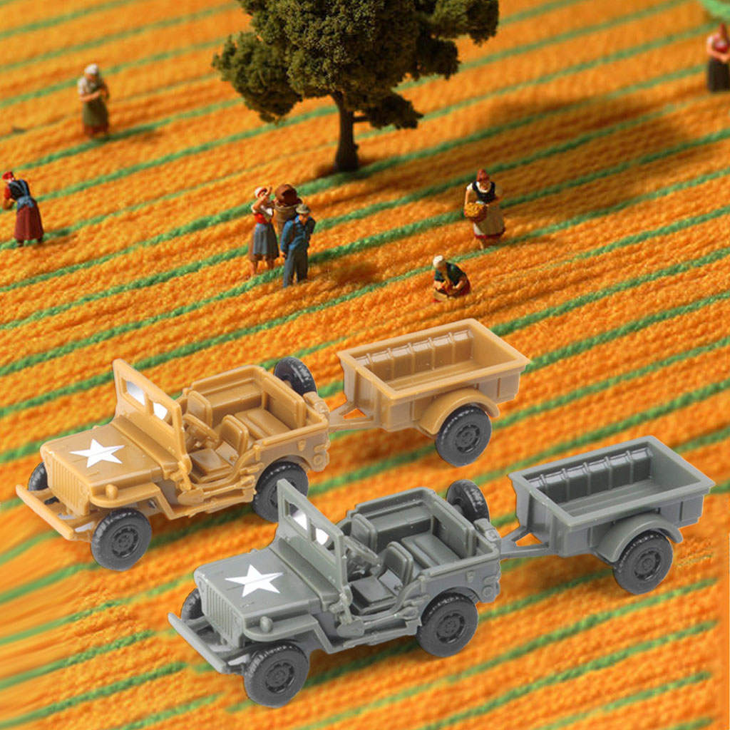 2 PCS 4D Model 1/72 Scale Truck with Trailer Play Set Collectibles Souvenirs