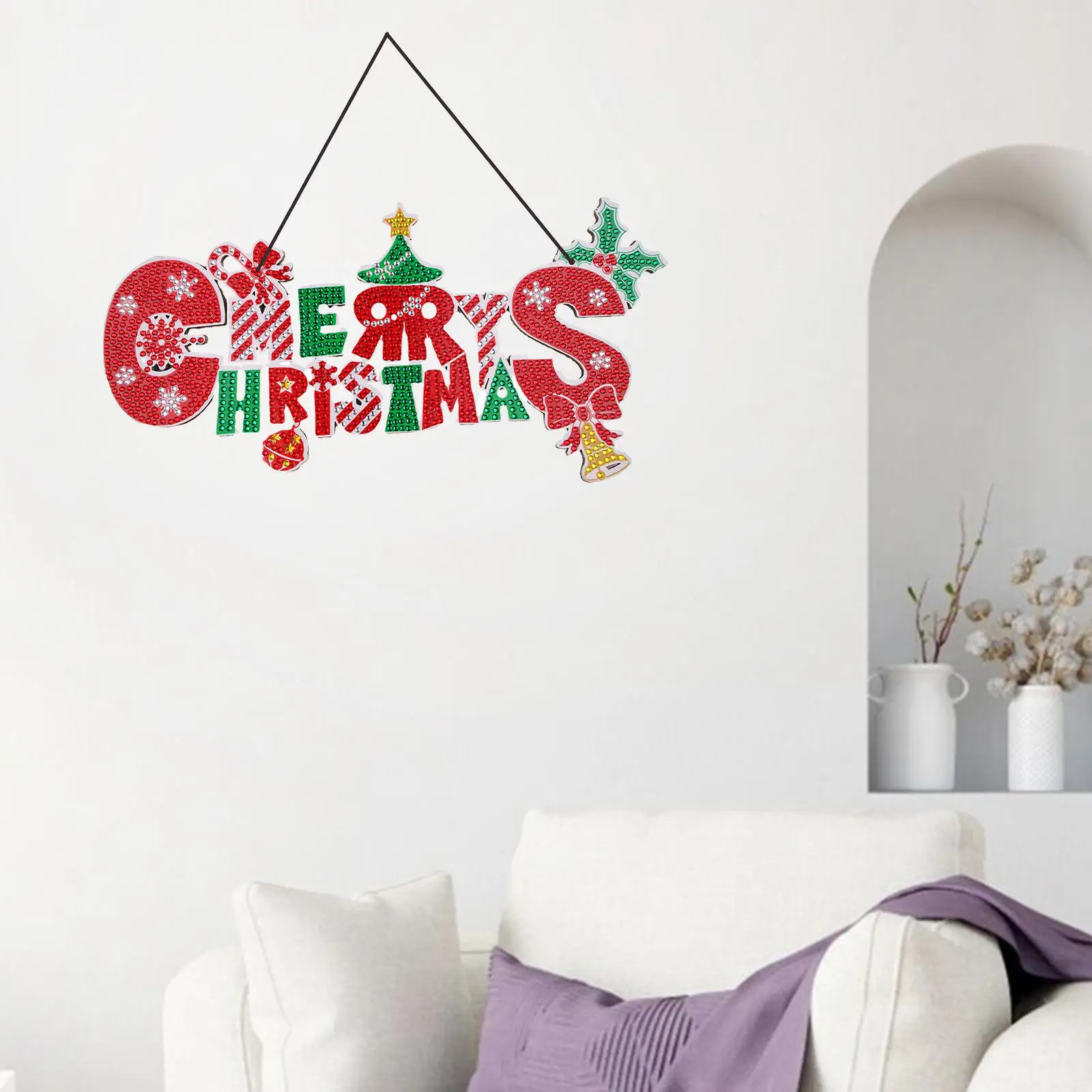 5D DIY Diamond Painting Merry Christmas Board Pendant Ornament Door Window Home Christmas Decoration Xmas Tree Decor Gifts