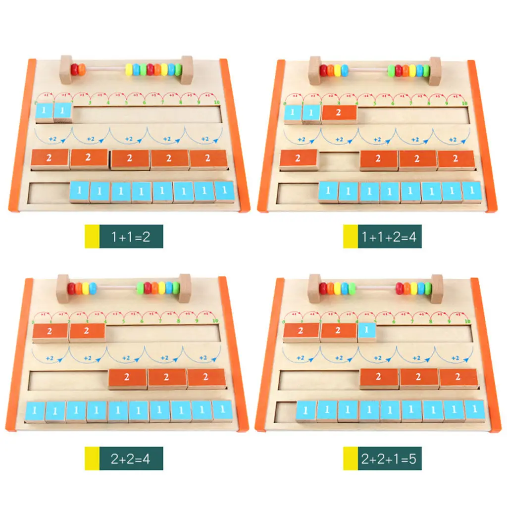 Wooden Montessori Math Toy Busy Board Preschool Early Learning Toys Math Calculate Toy Math Board Game Counting Toys for Boys