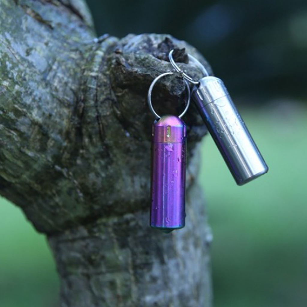 Stainless Steel Waterproof Pill Box Outdoor Keychain Tablet Holder Mini Small Items Container Bottle Outdoors
