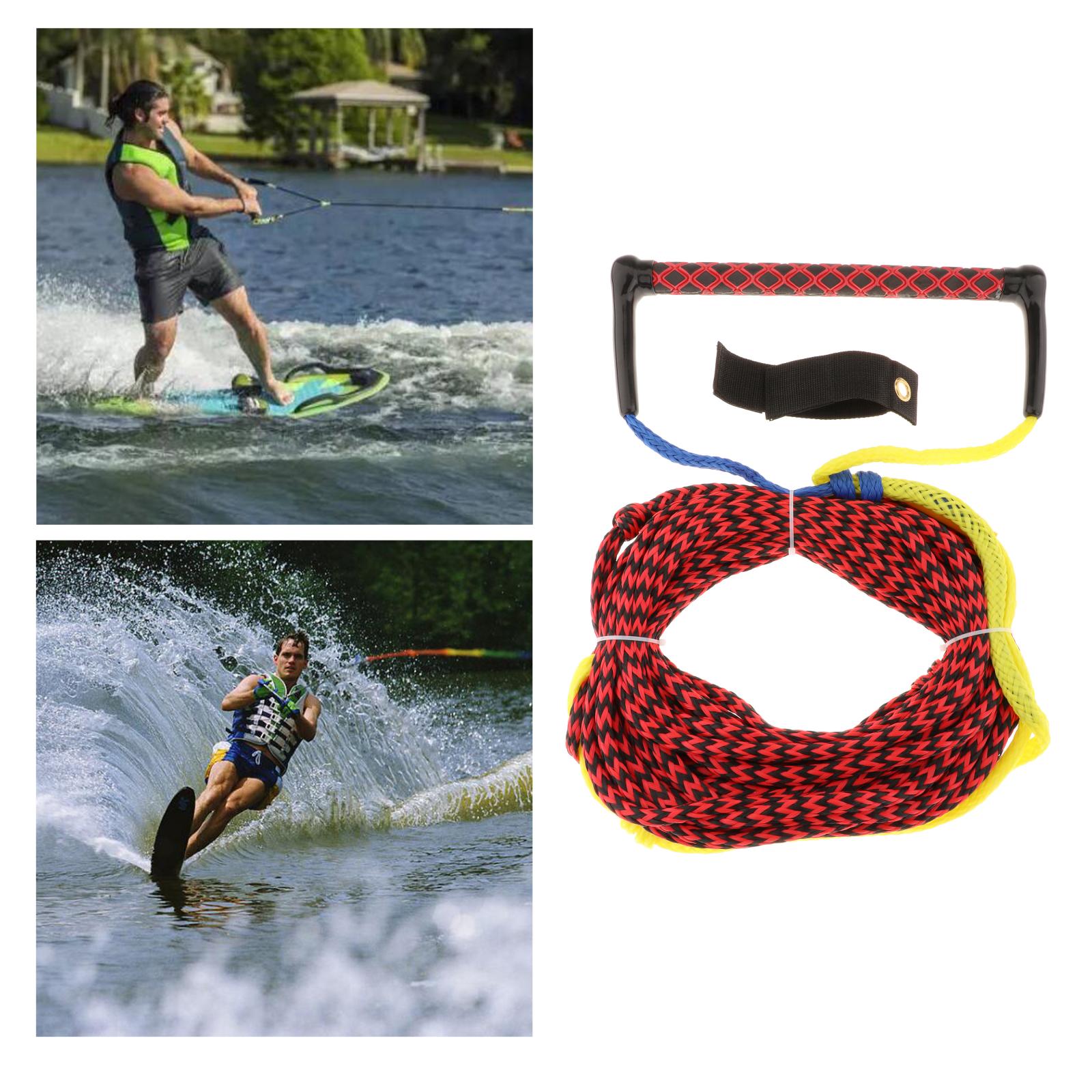 23m Water Ski Rope Safety Surfing Towable Watersport Rope Water Ski Rope with Handle for Wakeboard Kneeboard Wakesurf Sport