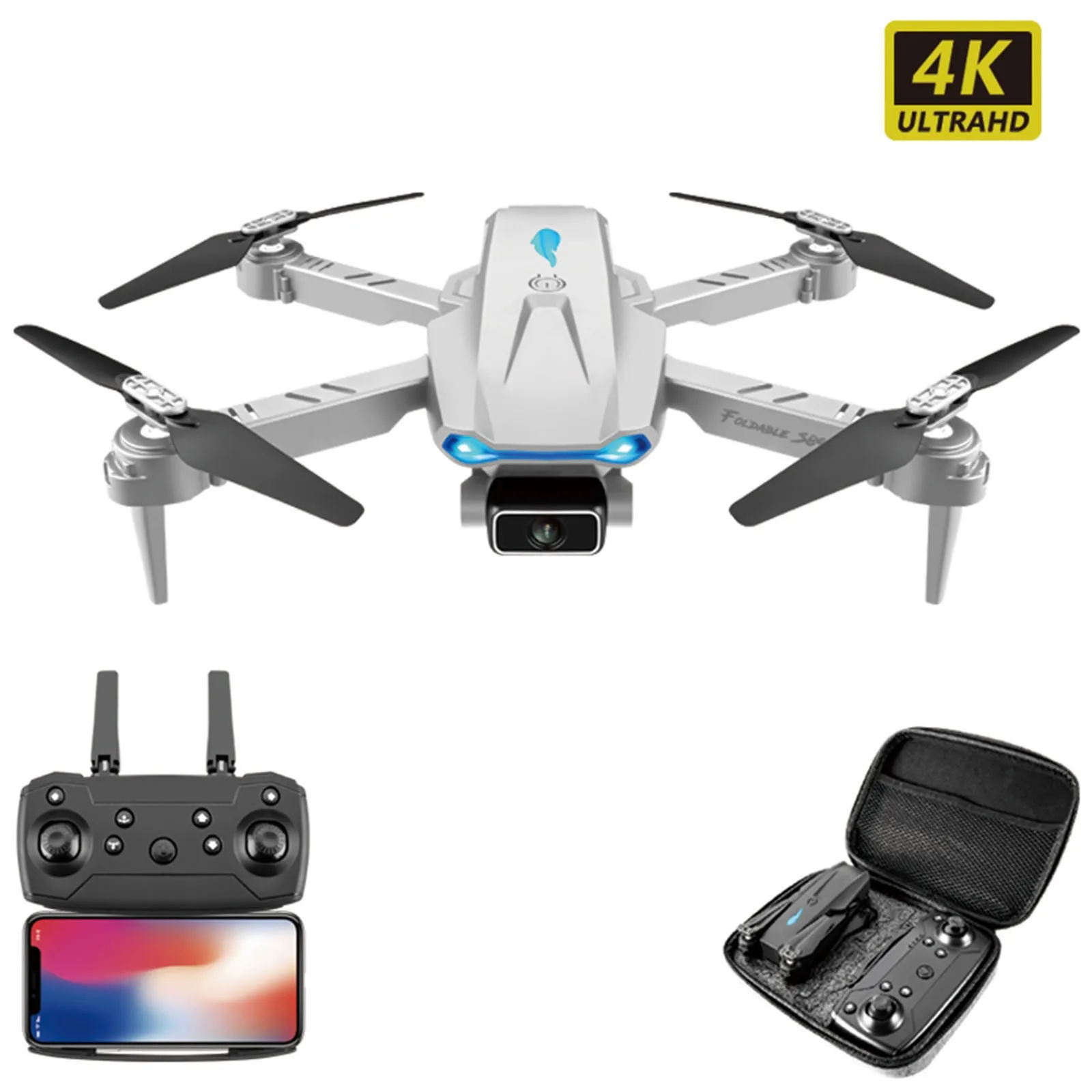 S89 Quadcopter 4k Camera Height Maintainable Foldable Mini Drone Wifi Fpv Professional Drone 40 Fps Gps Mini With Camera New - Camera Drones - AliExpress