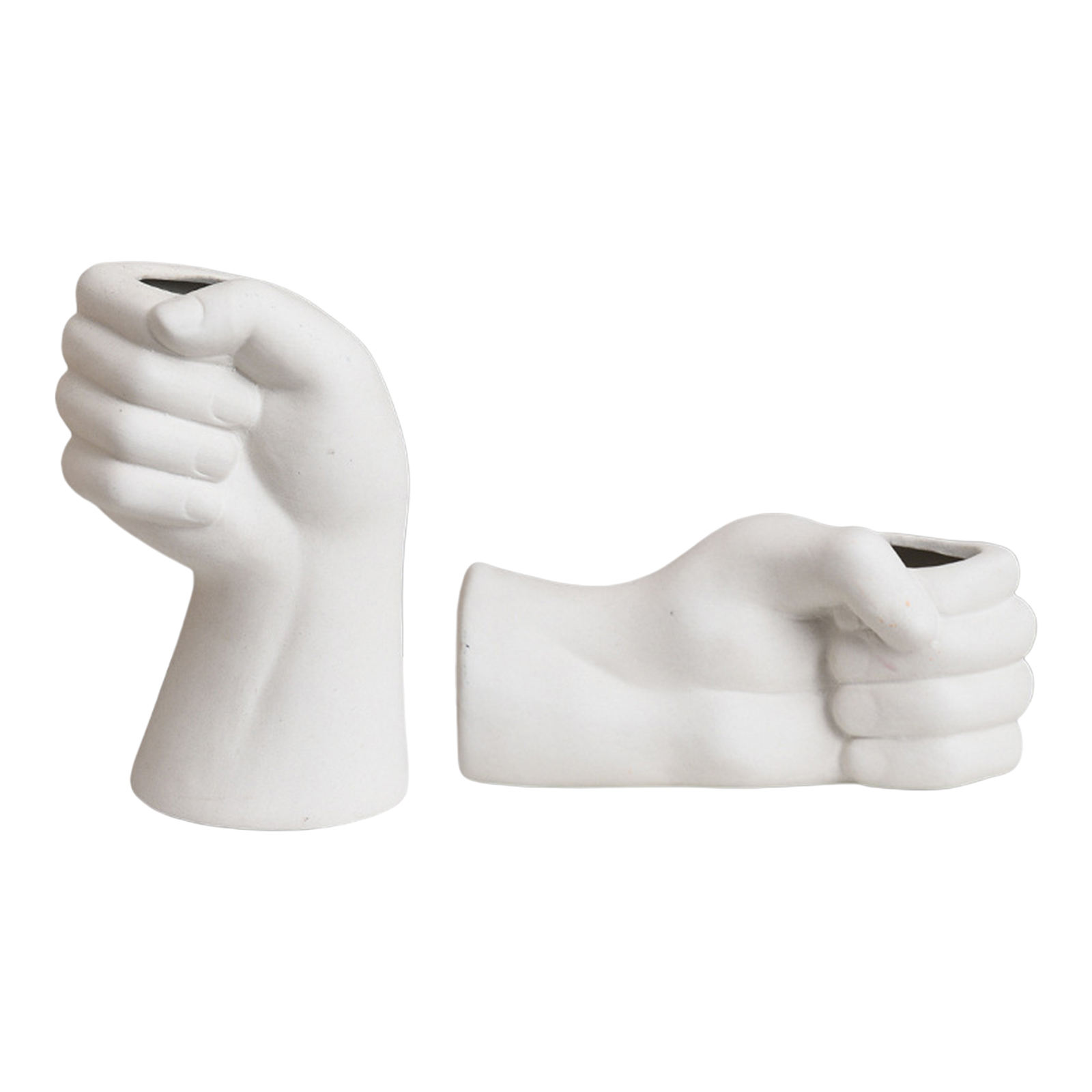 Creative White Ceramic Flower Vases Nordic Hand Shape Vase Sculpture Shelf Desktop Plant Pot Modern Home Office Art Decor Gifts