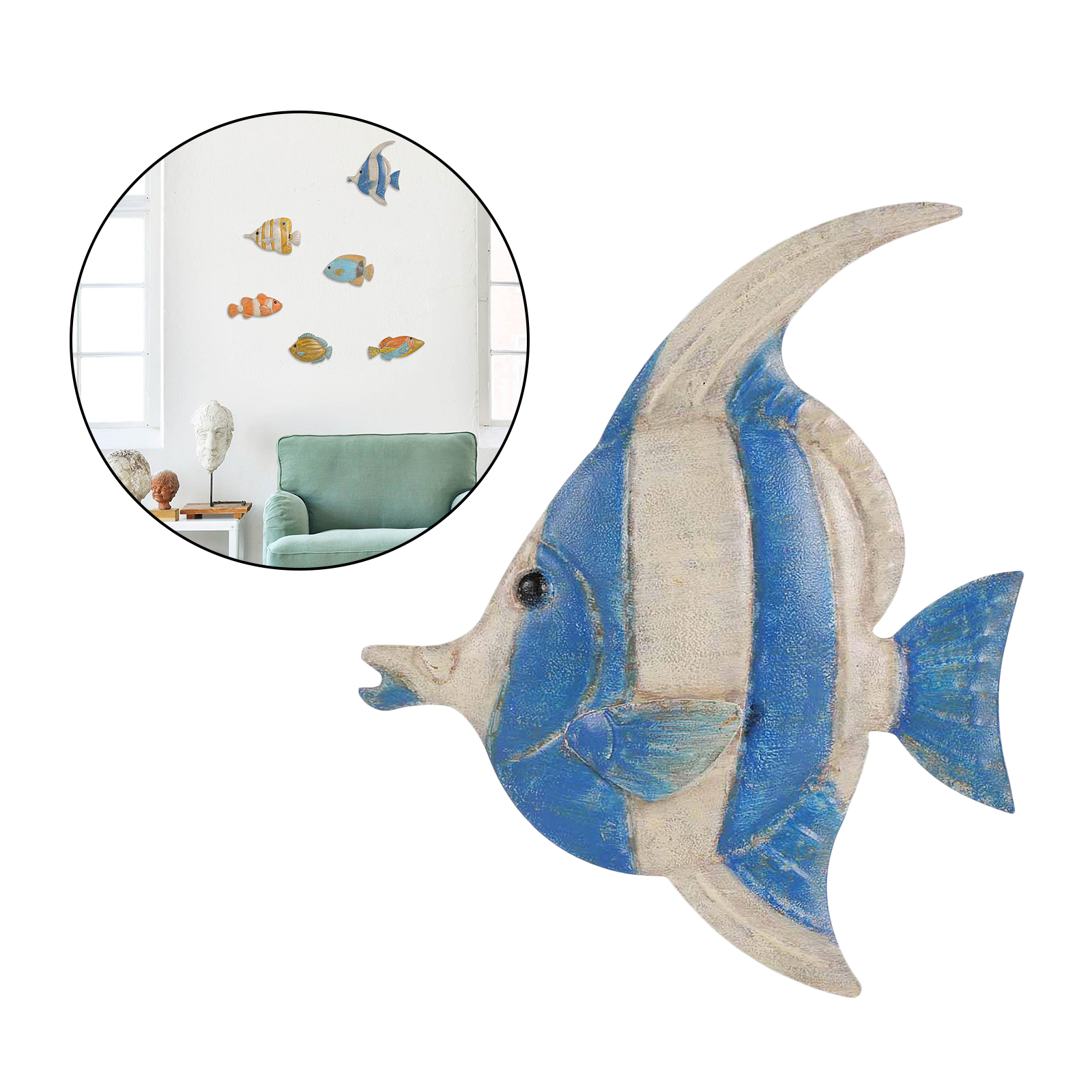 Fish Colorful Metal Marine Life Craft Sculpture Wall Decor Decorations for Living Room Gifts Accessories