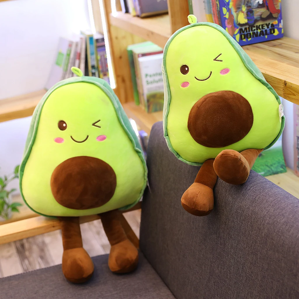 Cartoon Kawaii 17.72inch Stuffed Plush Avocado Sleeping Cuddle Fruit Plush Doll Sofa Cushion Home Decor Birthday Gift