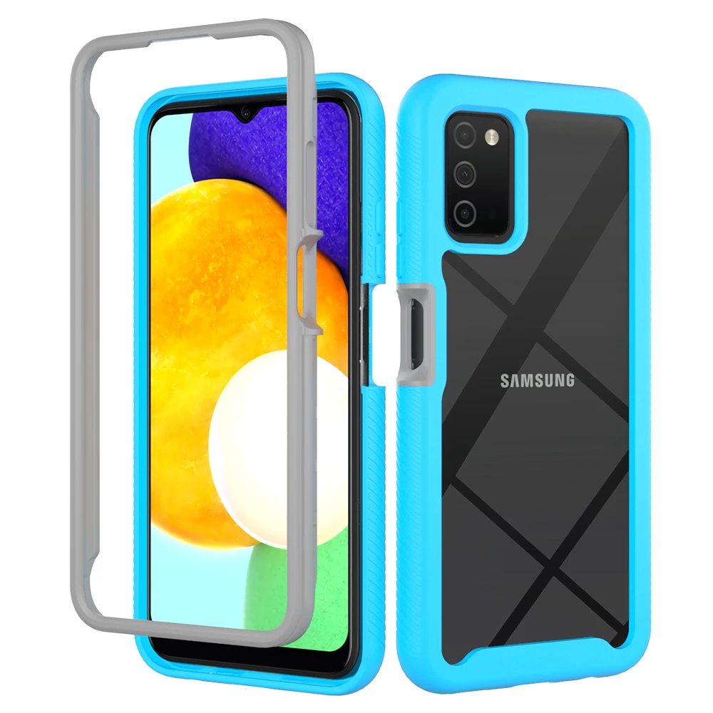 kawaii samsung phone cases Dual-Layer Armor Shockproof Case For Samsung Galaxy A03S SM-A037F SM-A037G 164.2mm TPU Bumper Transparent Acrylic Back Cover samsung silicone cover