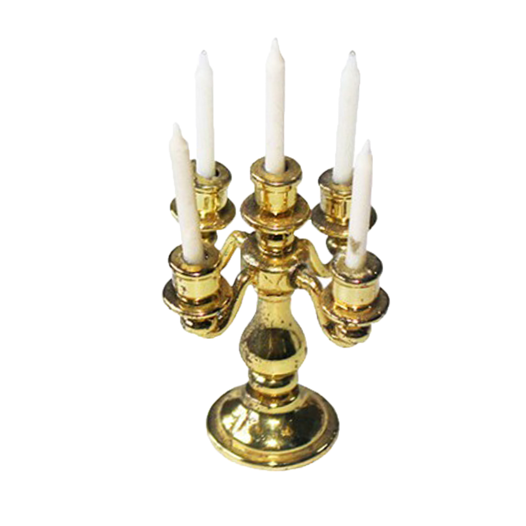 Antique 1:12 1: 6 Scale Dollhouse Candle Holder Bedroom Decor Model Accessory