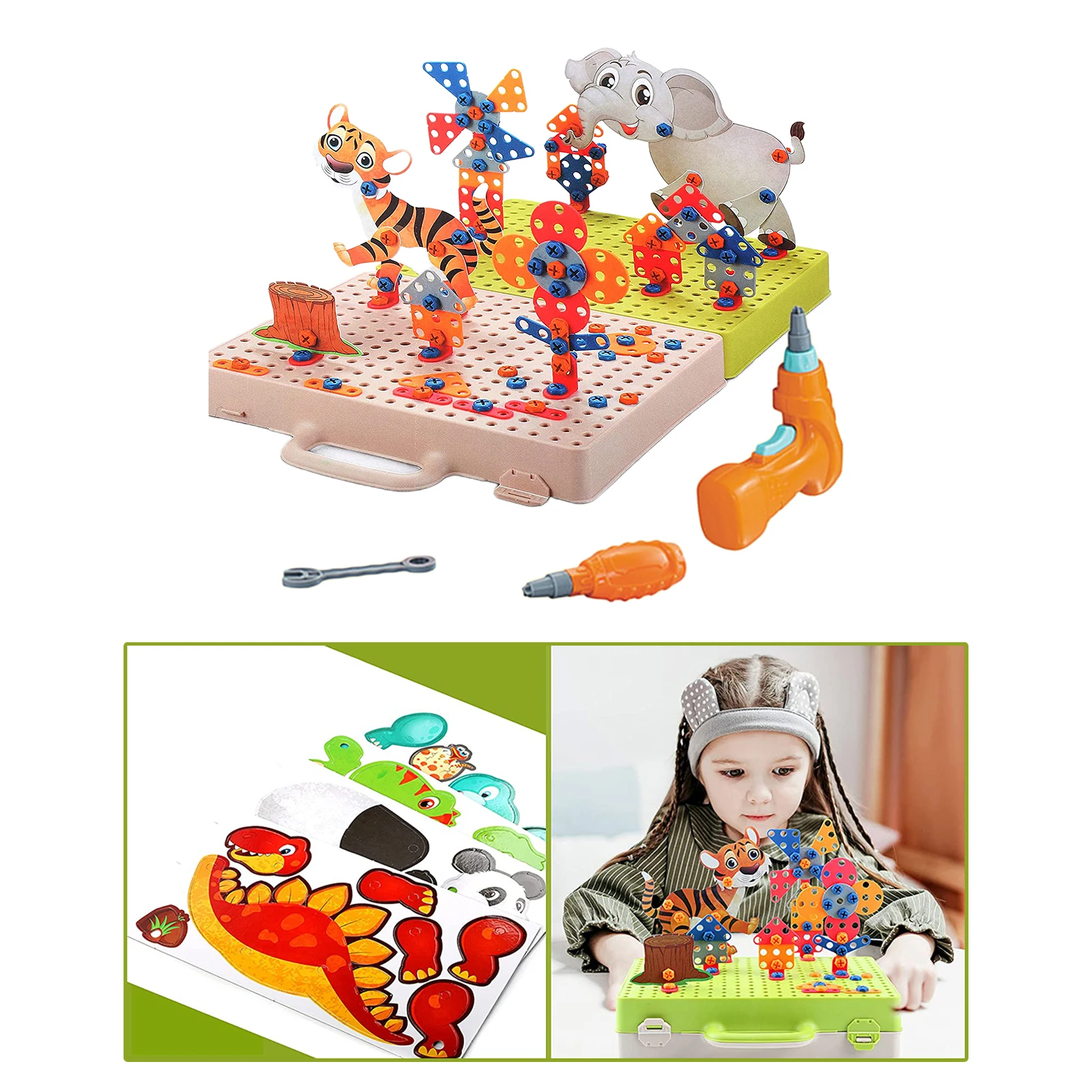 Kids Creative Children 3D Puzzle Screw Pegs Educational Toys DIY Box Gift