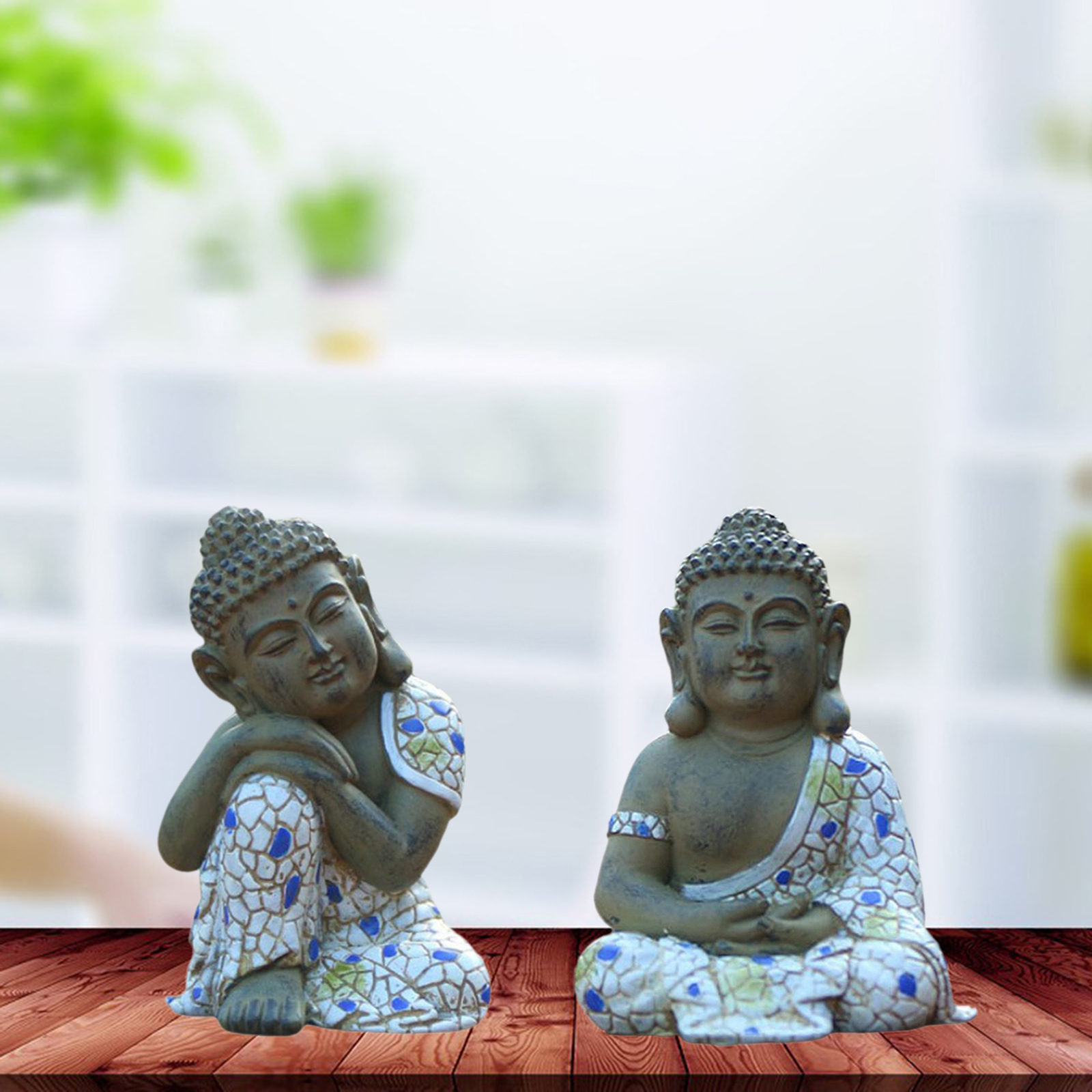 Polyresin Meditating Buddha Statue Sculpture for Garden Porch Art Decoration