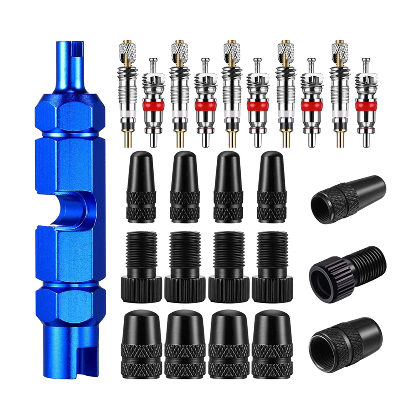 26pcs Premium Bike Valve Core Remover Removal Tool Kit Presta and Schrader Tire Repair Bike Tools