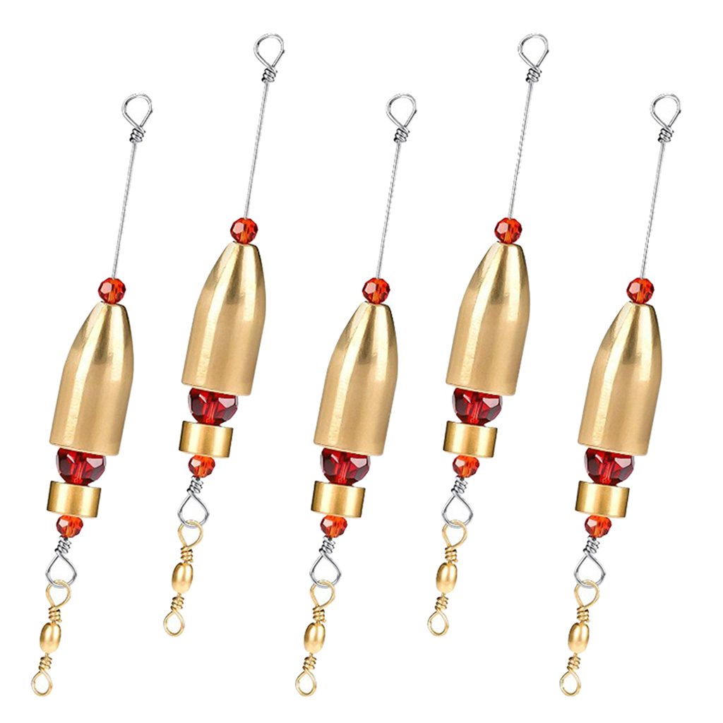 5 Pieces Pre-rigged Carolina Rigs With Brass Sinker Glass Beads Swivel