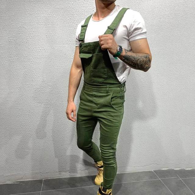 Mens sales distressed overalls