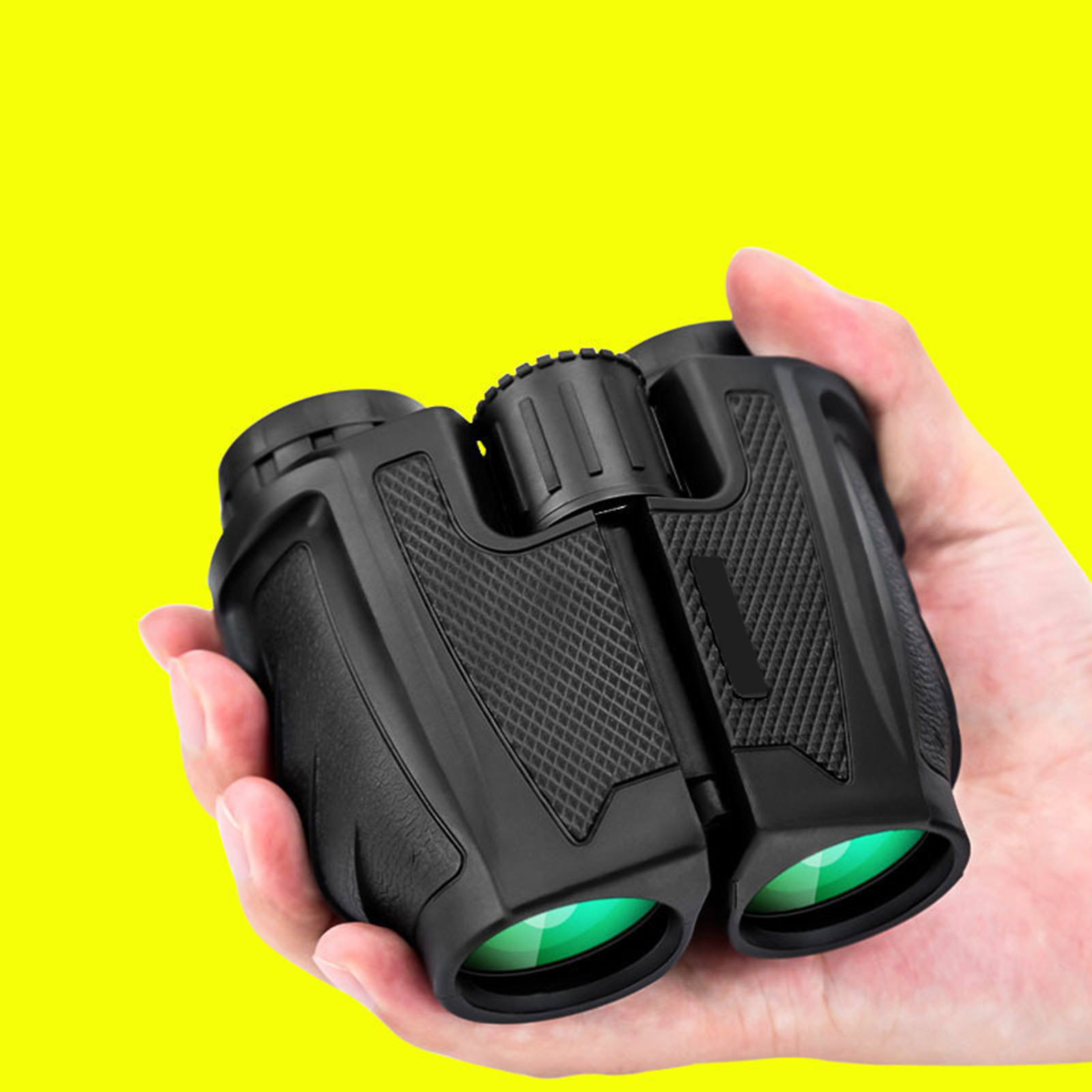 Compact 12x25 Binoculars 6.5 Degree Angle View Clear Low Light Eyepiece Waterproof BAK4 Prism Central Focusing