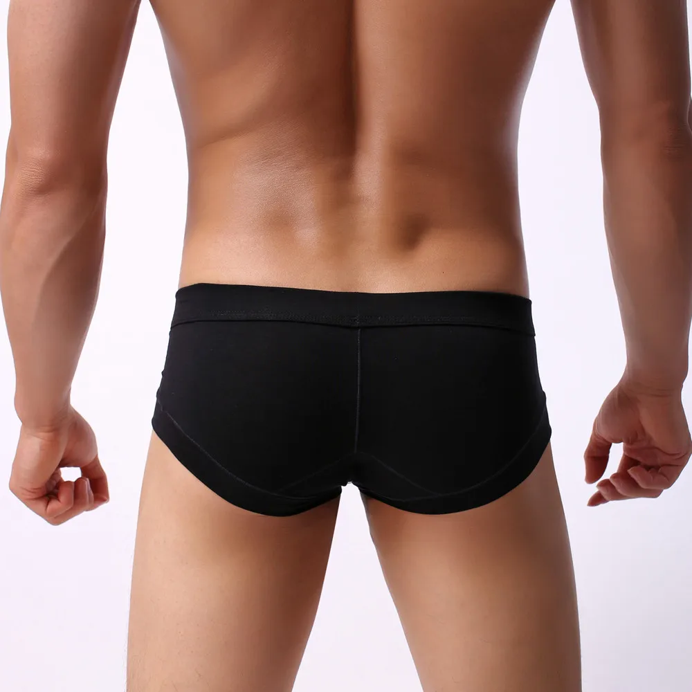 Sexy Men Cotton Panties Briefs Underwear Cotton Black White Breathable Boxer Male Panties Underpants jockey briefs
