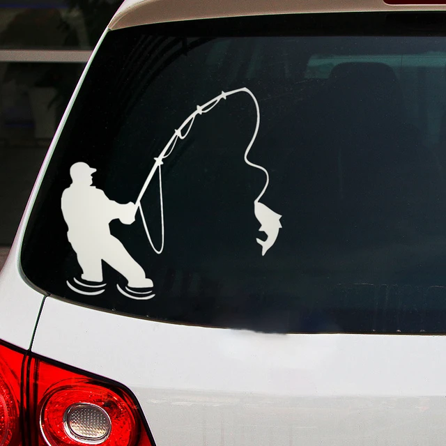 Funny Car Sticker Fishing Fisherman Waterproof Multiple Sizes Vinyl Decal  for Auto Car Stickers Styling 15cm*14cm - AliExpress