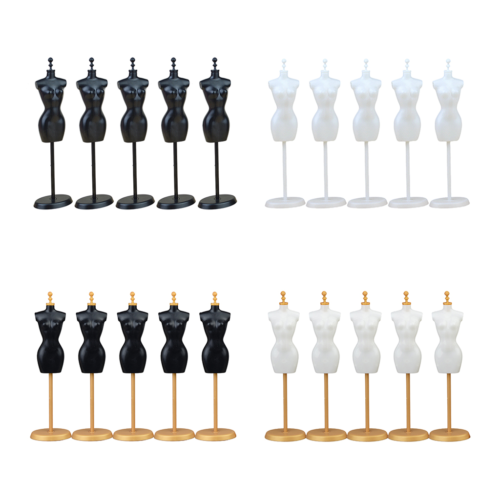 5 Pcs Doll Dress Form Clothing Clothes Displaying Rack Mannequin Model Stand Doll Dresses Model Rack