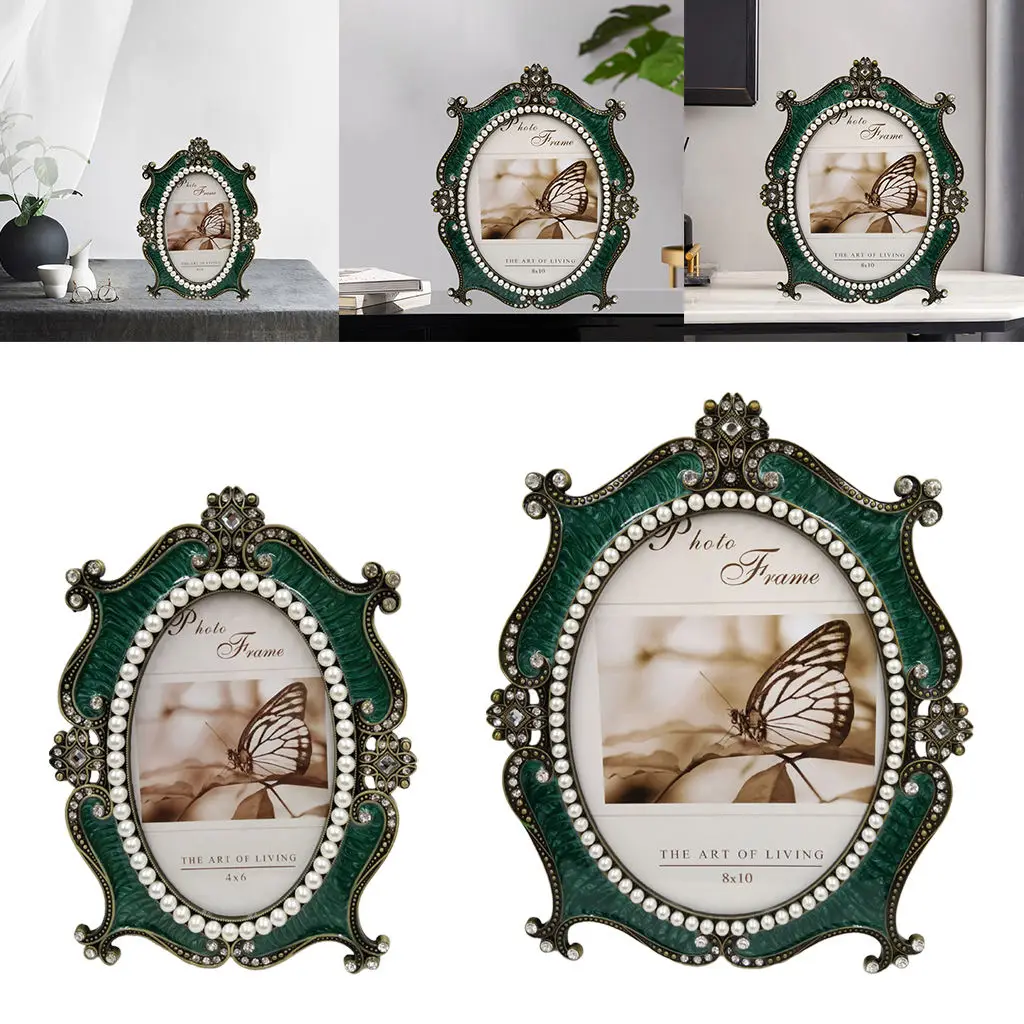 Retro Ornate Picture Frames with Embossed Furnishing Vintage Photo Frame for Tabletop Display