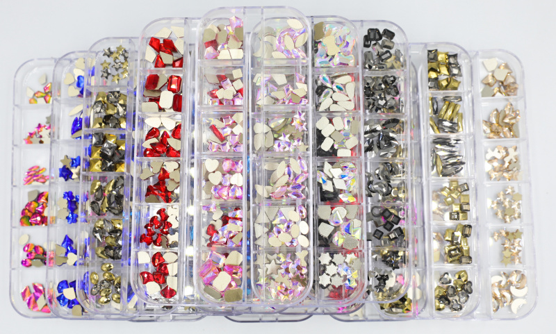 Best of 12Grid 120pcs Mix Sizes Colors Glass Crystal AB Rhinestone Stone Clear Flatback 3D Glitter Nail Art Rhinestones Decorations Reviews & Tips