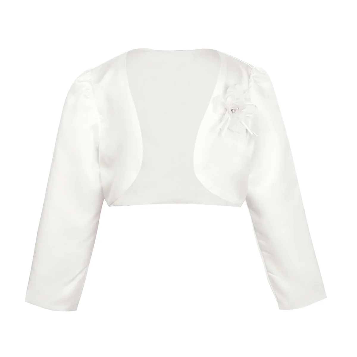 YOOJIA Girls Knit Cardigan Shrug Long Sleeve Button Closure Bolero Flower Girl Dress Cover Cropped Coat Sweater 