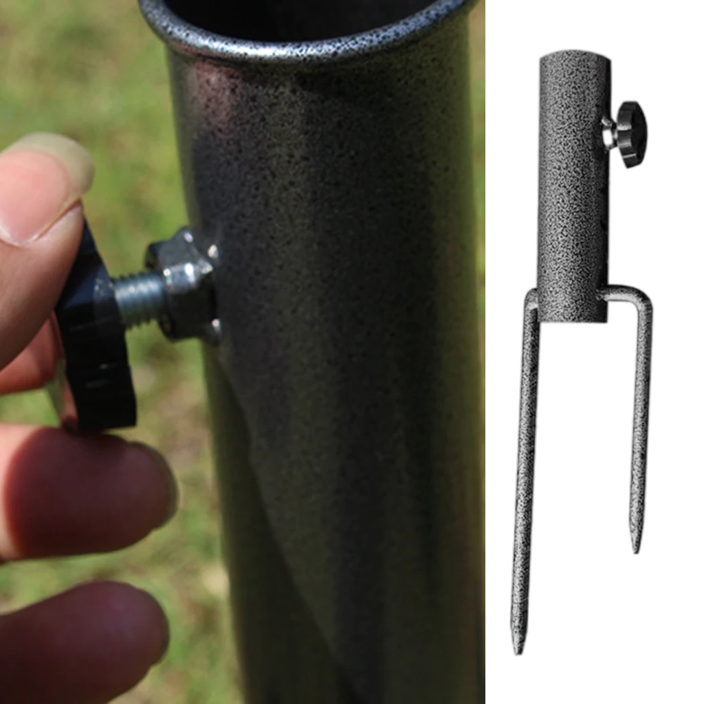 Metal Summer Umbrella Base Insert Holder Ground Spike Garden Patio Parasol Stand Anchor