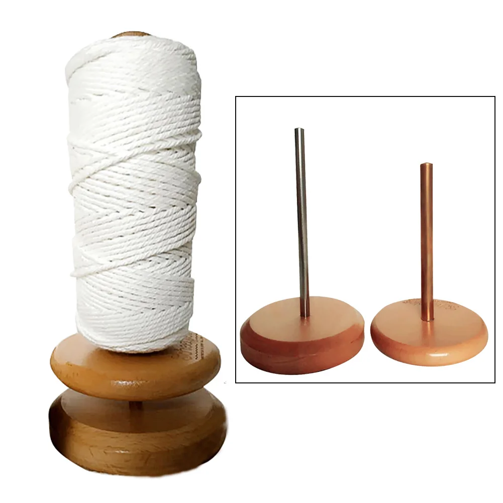 Wooden Hand Spinning Holder Spinning Yarn Ball Holder Wool Skein Thread Dispenser Embroidery Stitching Thread Holder Thread Spool Bobbin Rack Organizer with 2 Shaft 