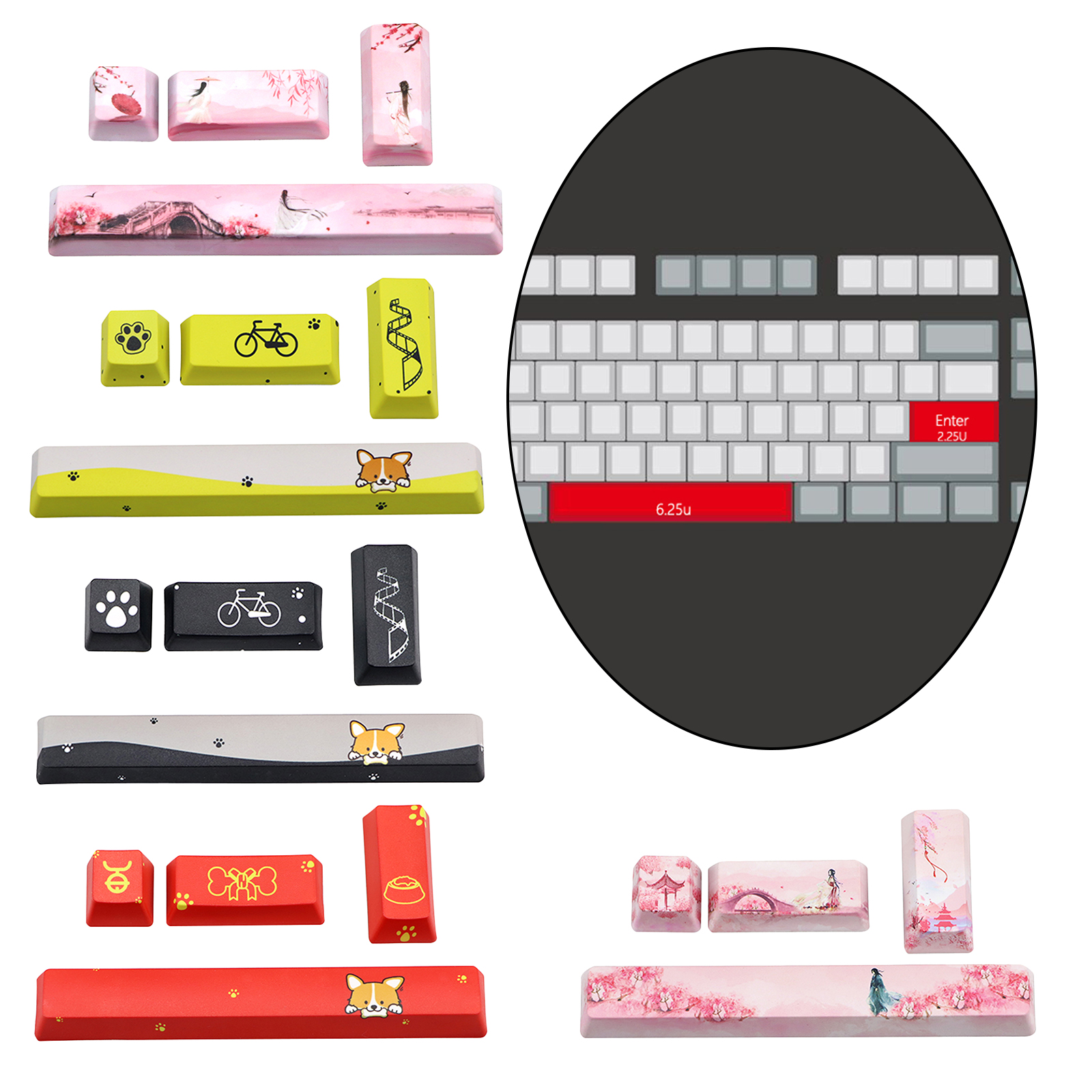 4pcs Keycaps Set PTB PC DIY Gaming Mechanical Keyboard Space Keycap ESC